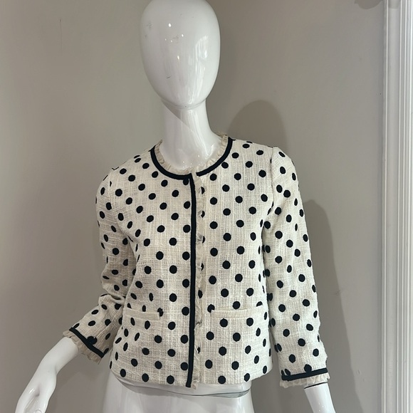 J. Crew Polka Dot Textured Tweed Blazer Jacket - Picture 5 of 14